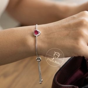 Pulseira Coração Rubelita Regulável