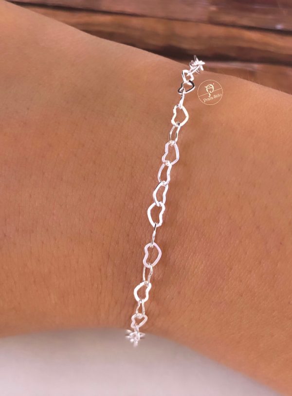 Pulseira corações vazados - Imagem 3