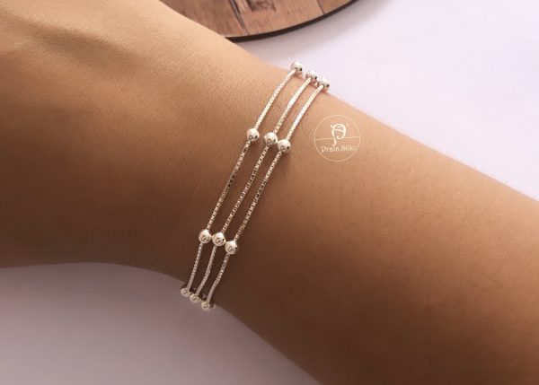 Pulseira bolinha 3 fios