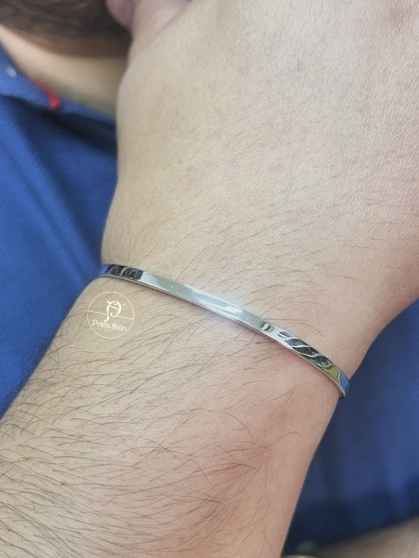Bracelete aberto liso unissex
