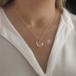 Colar coração zircônia cristal