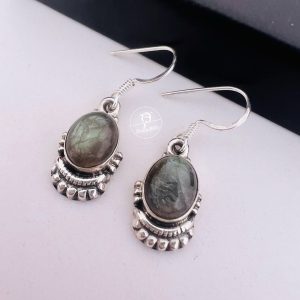 Brinco pedra natural Jade Nefrita