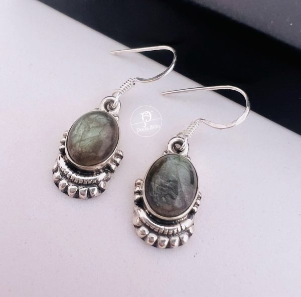 Brinco pedra natural Jade Nefrita