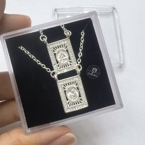 Escapulário elos veneziana placa zircônia