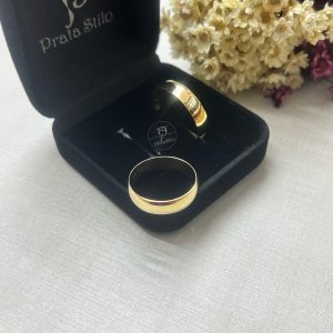 ALIANÇA QUADRADA LISA 5MM OURO 18K