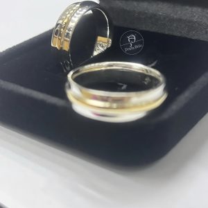 Aliança Fio de ouro central 6mm ( unidade )
