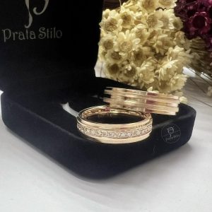 ALIANÇA QUADRADA LISA 5MM OURO ROSÉ