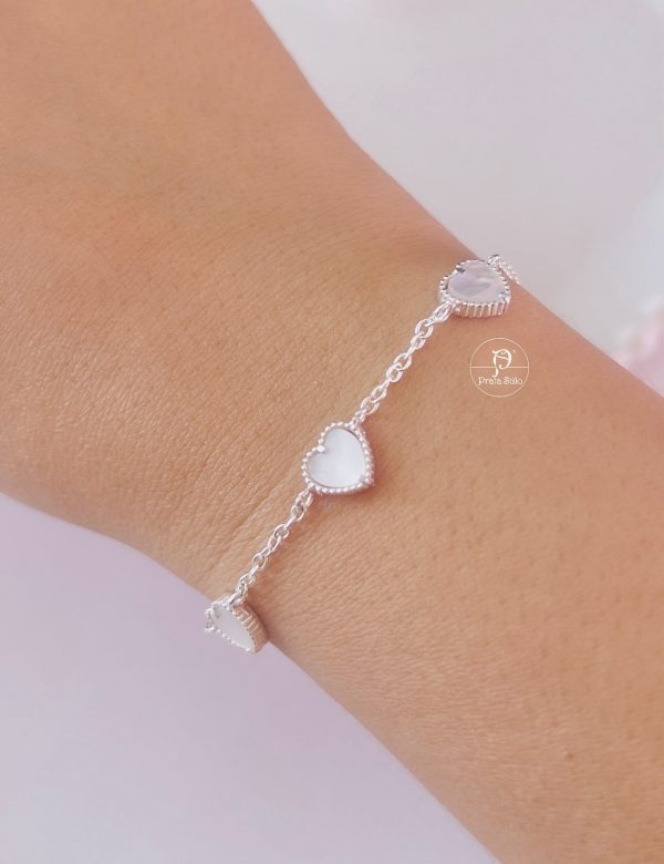 Pulseira três corações Madre Pérola - Imagem 3
