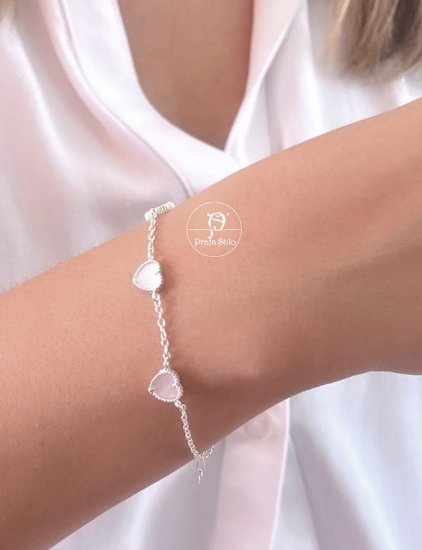 Pulseira três corações Madre Pérola - Imagem 4