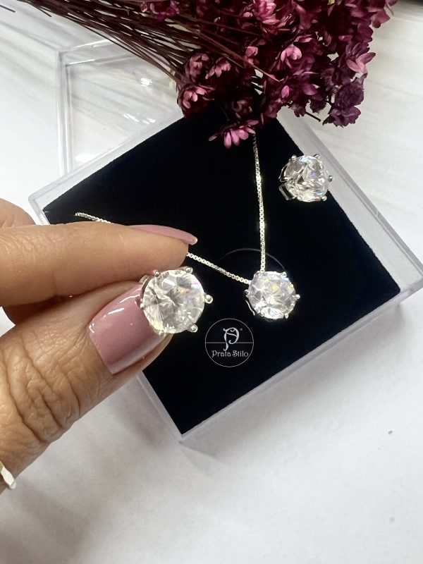 Conjunto Ponto de Luz pedra Moissanite - Imagem 4