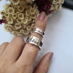 Aliança designer a laser coração ( UNIDADE )