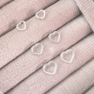 Brincos Trio Coração Vazado