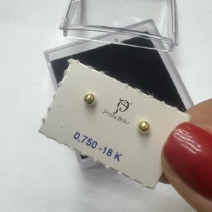 Brinco esfera pp OURO 18K