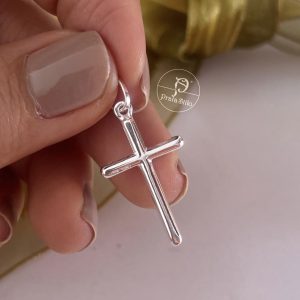 Pingente cruz lisa fio boleado