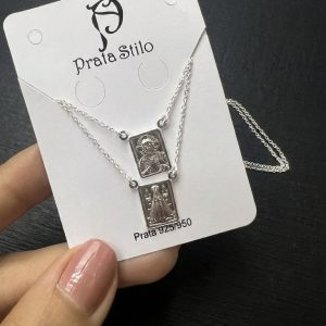 Escapulário N. S. Aparecida e Sagrado Coração de Jesus