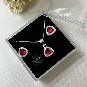 Conjunto zircônia rosa